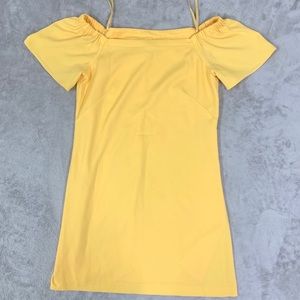White House Black Market Yellow Off Shoulder Dress